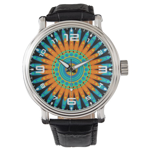 Geometric Mandala Art Circle Design 48256 Watch (Front)