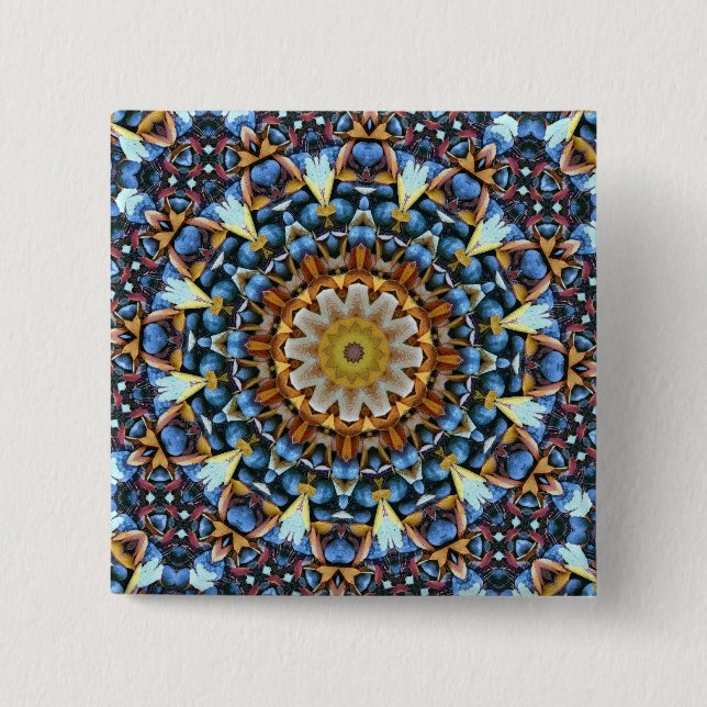 Geometric Mandala - Customized 2 Inch Square Button (Front)