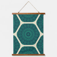 Geometric Mandala Hexagon Pattern – Deep Green & B