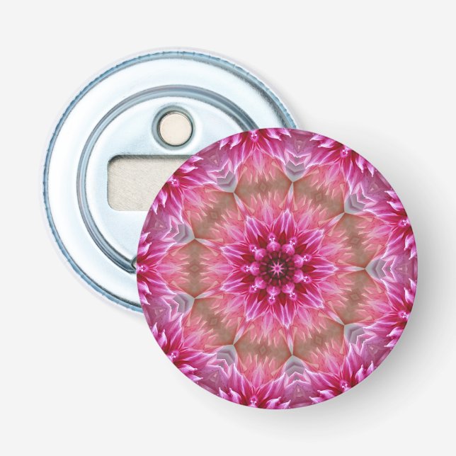 Geometric Mandala Pink Flower Pattern-67545 Bottle Opener (Front)