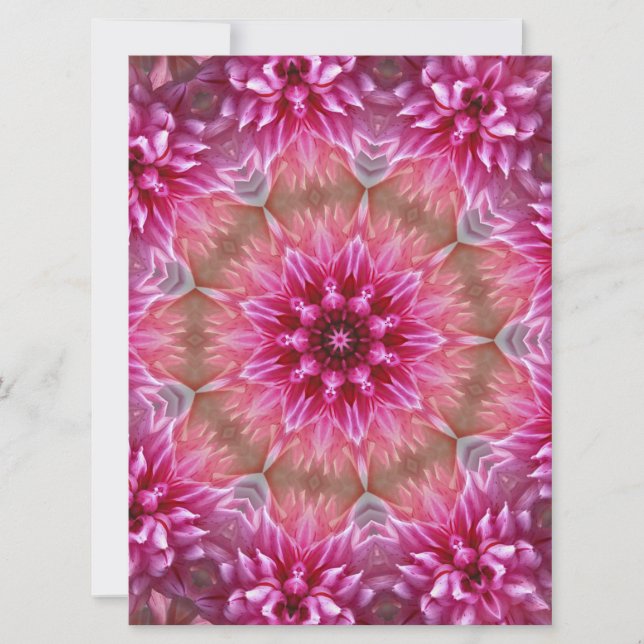 Geometric Mandala Pink Flower Pattern-67545 Invitation (Front)