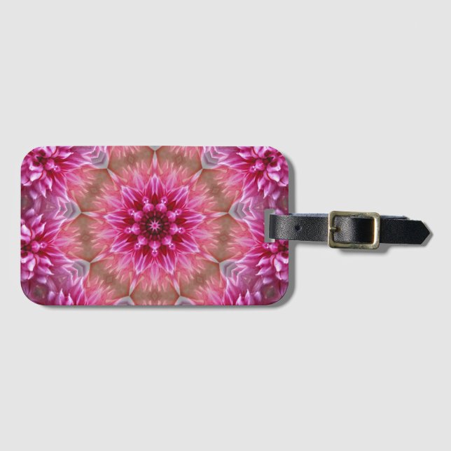 Geometric Mandala Pink Flower Pattern-67545 Luggage Tag (Front Horizontal)