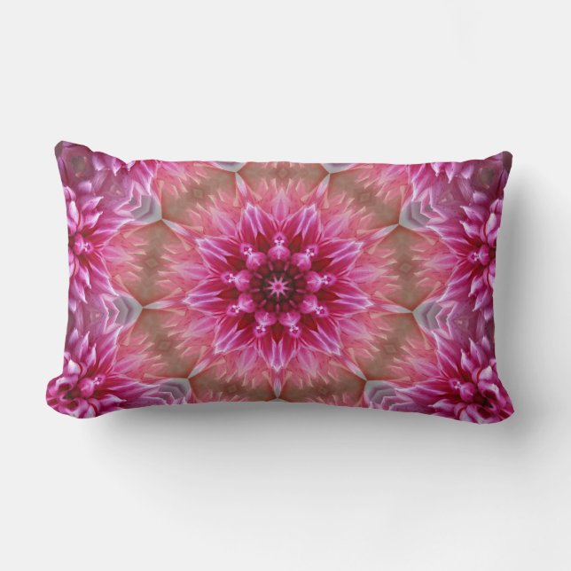 Geometric Mandala Pink Flower Pattern-67545 Lumbar Pillow (Front)