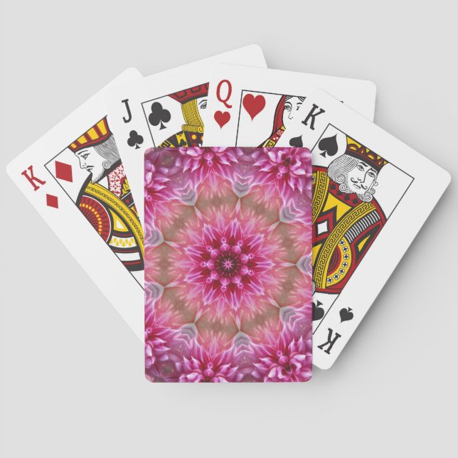 Geometric Mandala Pink Flower Pattern-67545 Playing Cards (Back)