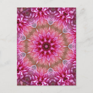 Geometric Mandala Pink Flower Pattern-67545 Postcard