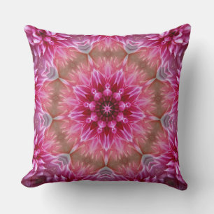 Geometric Mandala Pink Flower Pattern-67545 Throw Pillow