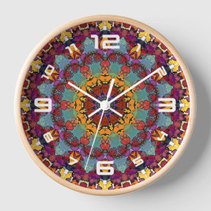 Geometric Mandala Purple Blue Design-64351 Clock