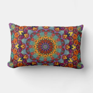 Geometric Mandala Purple Blue Design-64351 Lumbar Pillow