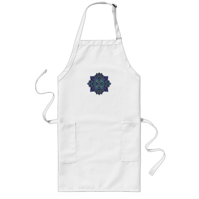 Geometric Mandala Sacred Pattern Abstract Art Long Apron (Front)