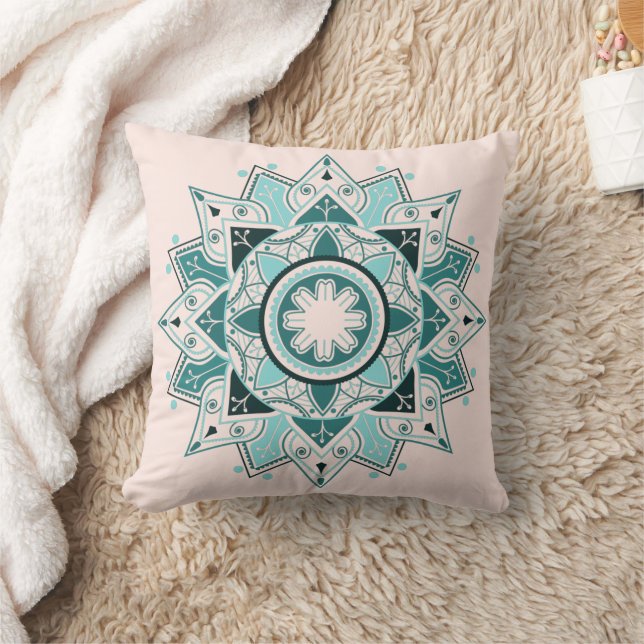 Geometric Mandala, Sleep calming  Throw Pillow (Blanket)