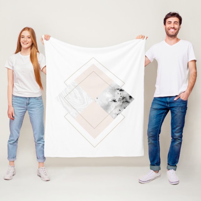 Geometric Marble Design Fleece Blanket (In Situ)