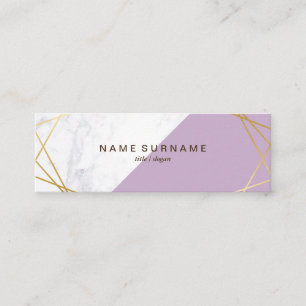 Geometric Marble Lavender Gold Mini Business Card