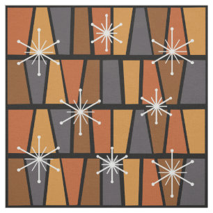 Geometric MCM Abstract Burnt Orange Fabric