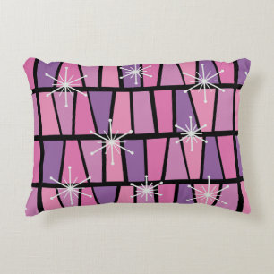 Geometric MCM Abstract Pink Purple Accent Pillow