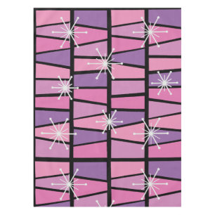 Geometric MCM Abstract Pink Purple Tablecloth