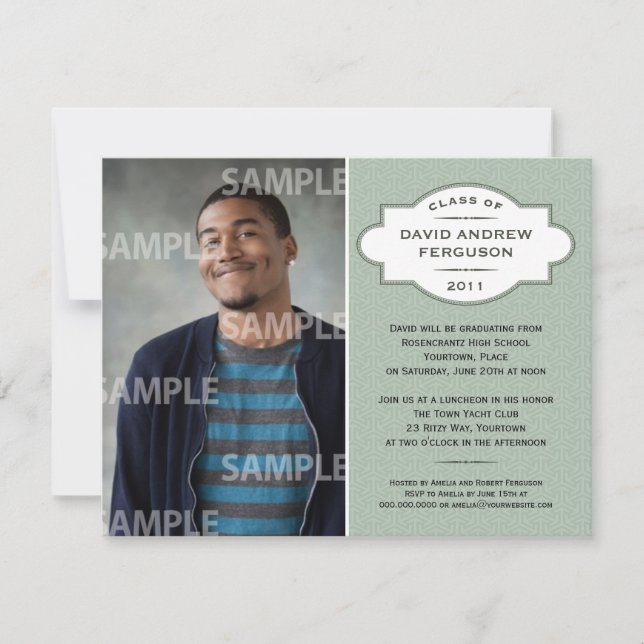 Geometric Medallion Graduation Invitation (Front)