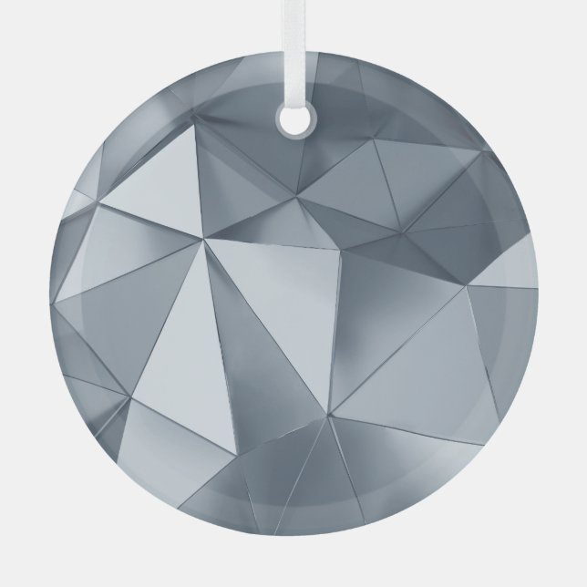 Geometric Metal: Three-Dimensional Pattern Glass Ornament (Front)