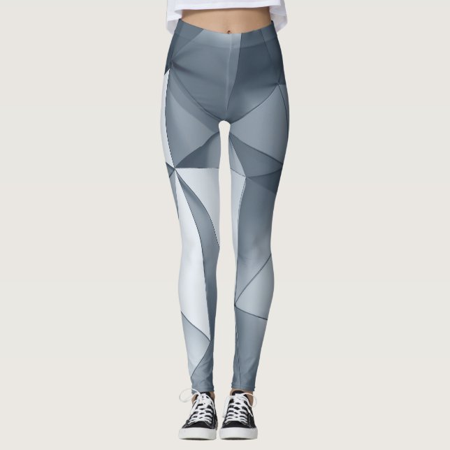 Geometric Metal: Three-Dimensional Pattern Leggings (Front)