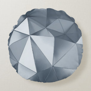 Geometric Metal: Three-Dimensional Pattern Round Pillow