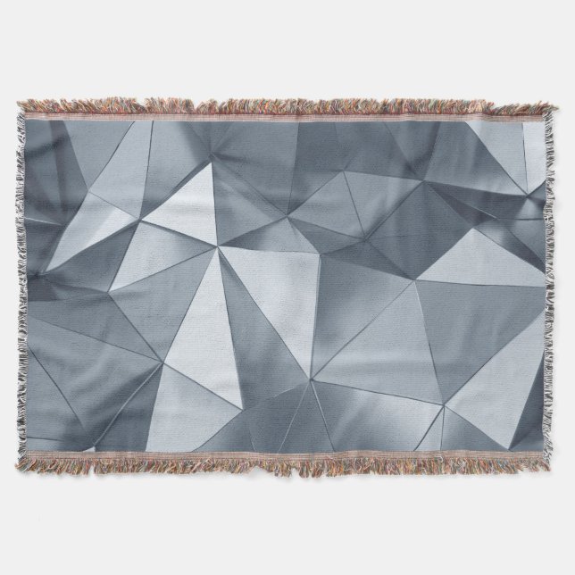Geometric Metal: Three-Dimensional Pattern Throw Blanket (Front)