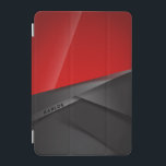 Geometric metallic design, black and red iPad mini cover<br><div class="desc">Modern geometric metallic design,  Red and black colours background with optional monogram.</div>