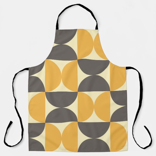 Geometric, mid-century modern style pattern. apron (Front)