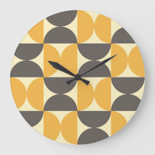Geometric, mid-century modern style pattern. large clock