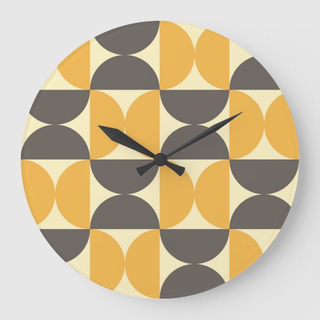 Geometric, mid-century modern style pattern. large clock (Front)