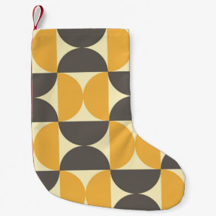 Geometric, mid-century modern style pattern. small christmas stocking