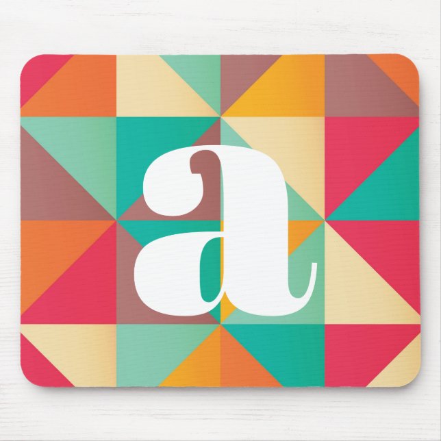 Geometric Mid Century Retro Trendy Colourful  Mouse Pad (Front)