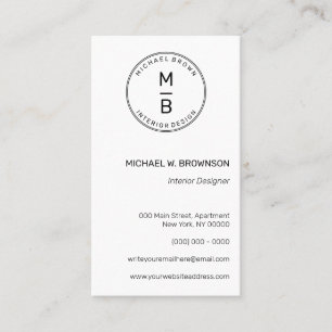 Geometric Minimal Circle Typographic Logo Business Card