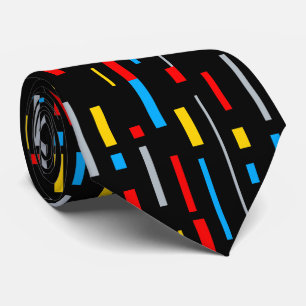 Geometric Minimal De Stijl Style Colour Compositio Tie