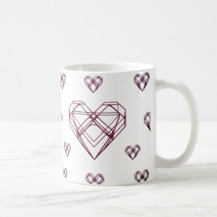 Geometric Minimal Heart Icons – Modern Artistic  Coffee Mug