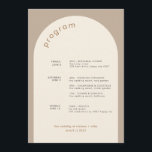 Geometric Minimal Sand Arch Wedding Timeline Program<br><div class="desc">Geometric Minimal Sand Arch Wedding Timeline Program in neutral colours. This Wedding Timeline features your wedding program and additional information on the back. Use the design tool to drag and drop all text boxes and delete what you don't need.</div>