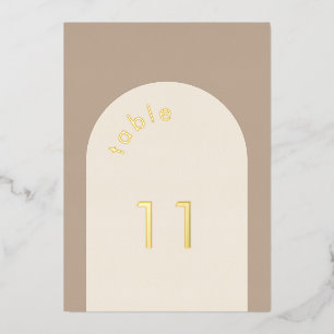 Geometric Minimal Sand Beige Arch Wedding Table N