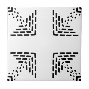 Geometric minimalist design black and white tile
