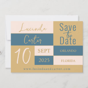 Geometric minimalist Save the Date card