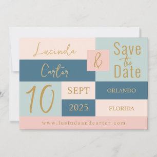 Geometric minimalist Save the Date card