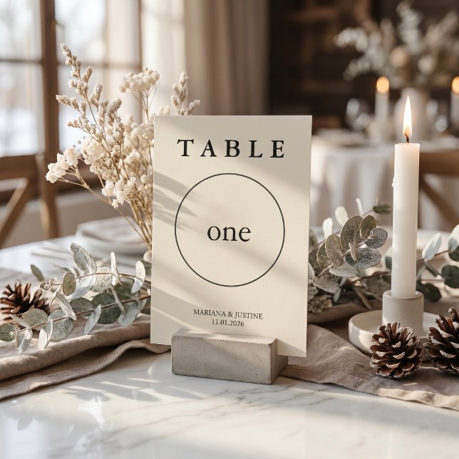 Geometric Minimalist Winter Wedding Table Number  (Geometric Minimalist Winter Wedding Table Number Card)