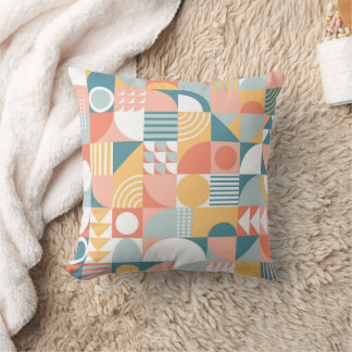 Geometric minimalist with simple shapes and pastel throw pillow