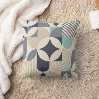 Geometric minimalist with simple shapes and pastel throw pillow