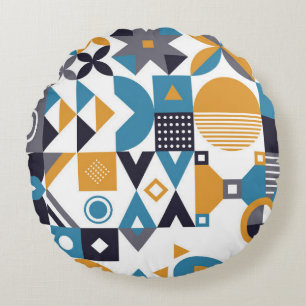 Geometric minimalistic pattern. Abstract designpat Round Pillow