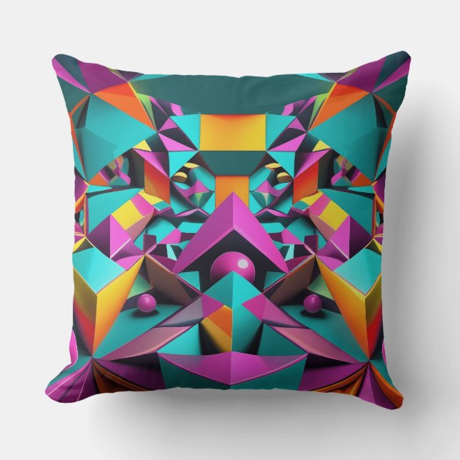 Geometric Mirror Throw Pillow (Front)
