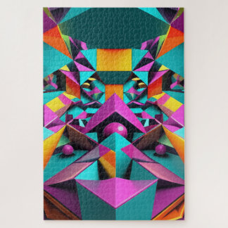 Geometric mirroring jigsaw puzzle