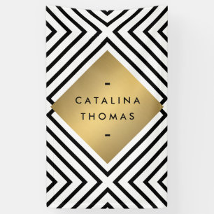Geometric Mod Bold Black and White Pattern Banner