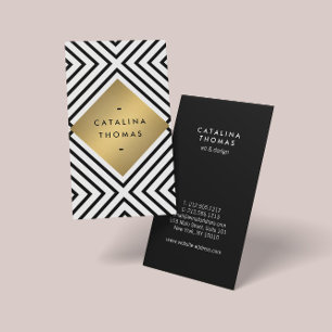 Geometric Mod Bold Black and White Pattern Business Card