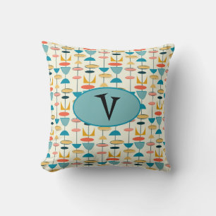 Geometric, Mod, Retro, Mid Century Modern Throw Pillow