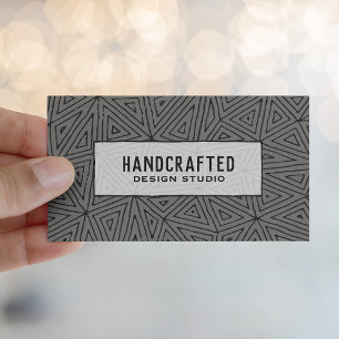 Geometric Modern Abstract Grey and Black Business  Card