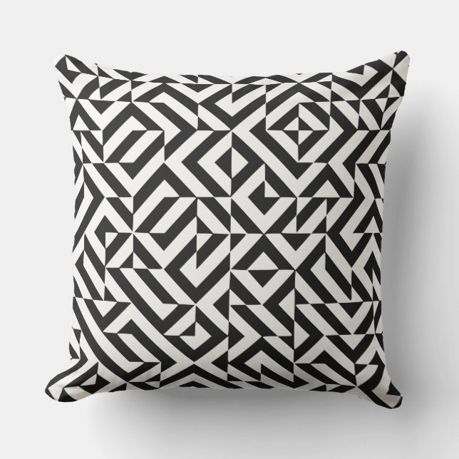 Geometric Modern Abstract Jumble Hand Garden Decor Outdoor Pillow (Front)