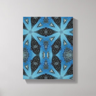Geometric Modern Art, Blue Grey Art, Fish, Gift Canvas Print